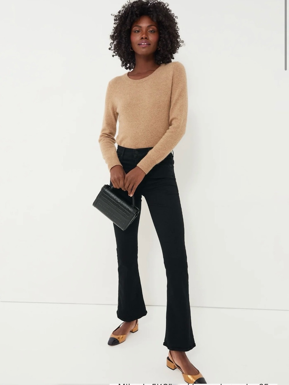 MOTHER Black Flare Jeans in Classic High-Rise